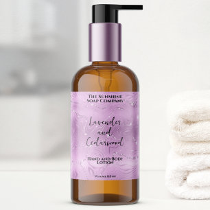 Etiqueta de botella de cosméticos de lámina y purp