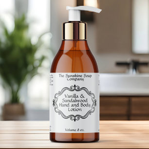 Etiqueta de Botella de Cosméticos de Marco Antiguo