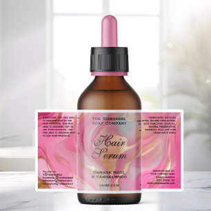 Etiqueta de Botella de Cosméticos de Oro Rosa Impe