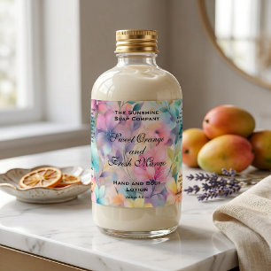 Etiqueta de Botella de Cosméticos Florales de Past