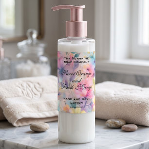 Etiqueta de Botella de Cosméticos Florales de Past