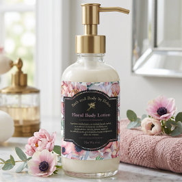Etiqueta de botella de cosméticos florales - Malva