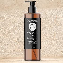 Etiqueta de botella de cosméticos negra impermeabl