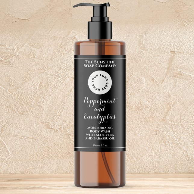 Etiqueta de botella de cosméticos negra impermeabl (Subido por el creador)