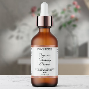 Etiqueta de botella de cuentagotas de cosméticos d