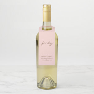 Etiqueta de botella de cumpleaños Minimalista Rosa