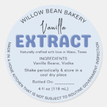 Etiqueta de Botella de Extracto de Vainilla de Cot