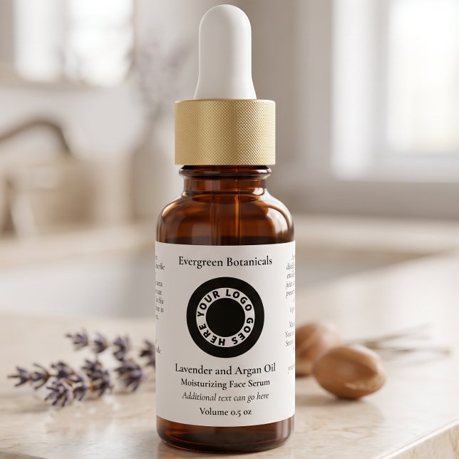 Etiqueta de botella de gotero de cosméticos blanco (Subido por el creador)