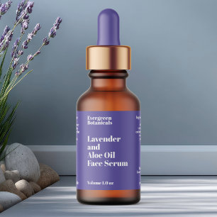 Etiqueta de Botella de Gotero de Cosméticos Morado