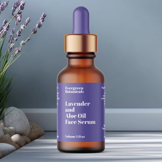 Etiqueta de Botella de Gotero de Cosméticos Morado (Subido por el creador)