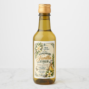 Etiqueta de Botella de Jarabe de Vainilla Casero A