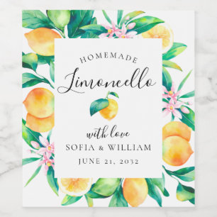 Etiqueta de botella de licor de color lioncello