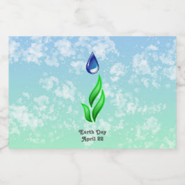 Etiqueta de botella de licor del Día de la Tierra