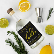 Etiqueta de botella de licor divertida y chic para