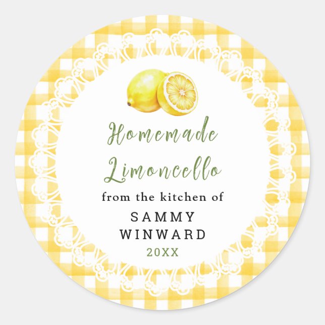 Etiqueta de Botella de Limoncello Casero (Anverso)