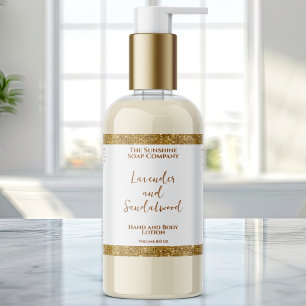 Etiqueta de botella de purpurina blanco y dorado d