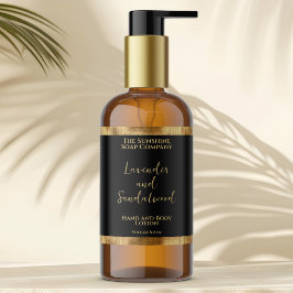 Etiqueta de botella de Relieve metalizado negro y 