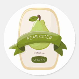 Etiqueta de botella de sidra de pera