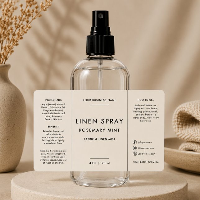 Etiqueta de Botella de Spray de Lino Neutro 4oz (Subido por el creador)