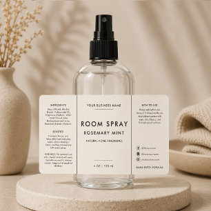 Etiqueta de botella de spray para habitación neutr