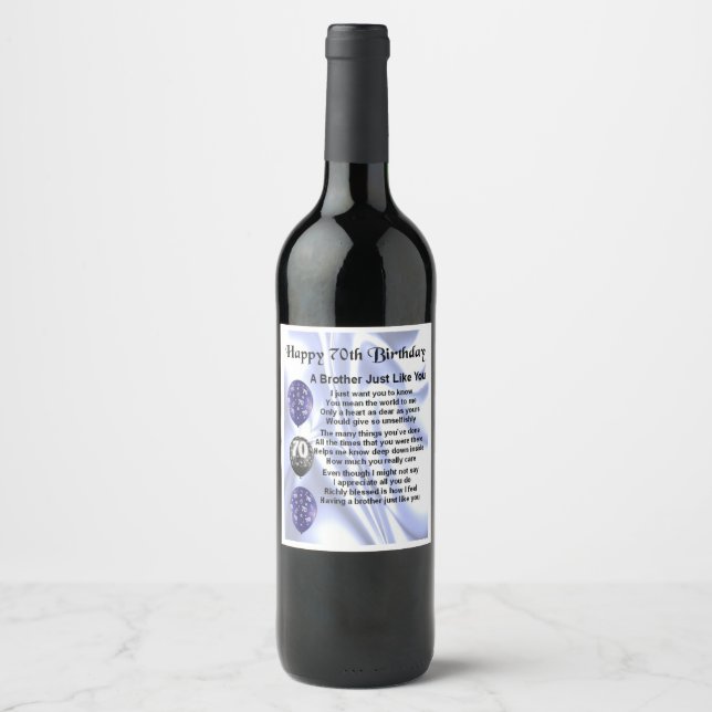 Etiqueta de botella de vino Brother Poem - cumplea (Anverso)