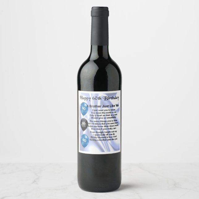 Etiqueta de botella de vino Brother Poem - cumplea (Anverso)