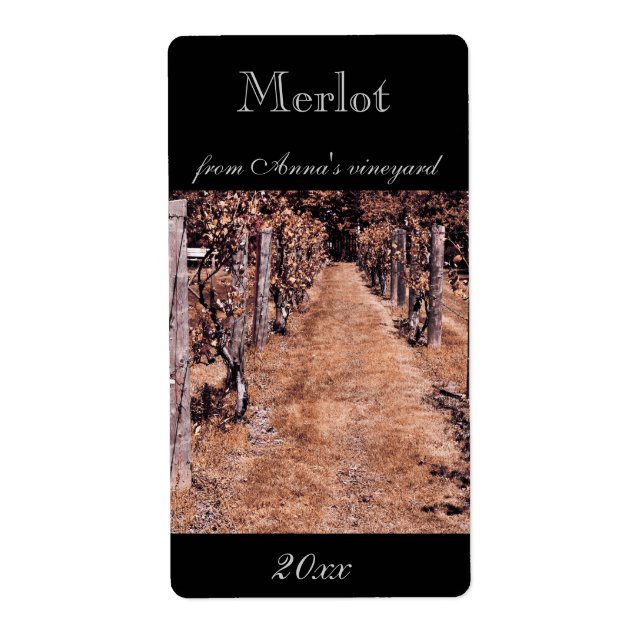 Etiqueta de botella de vino casera (Frente)