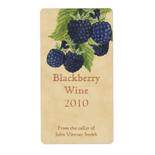 Etiqueta de botella de vino de Blackberry