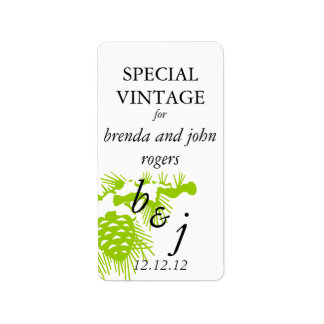 Etiqueta de botella de vino de Boda de Invierno Ve