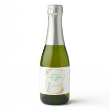 Etiqueta de Botella de Vino de Boda y Vino Espumos