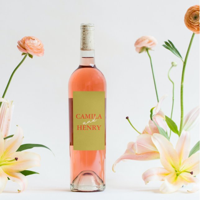 Etiqueta de botella de vino de bodas y esparkling (Subido por el creador)