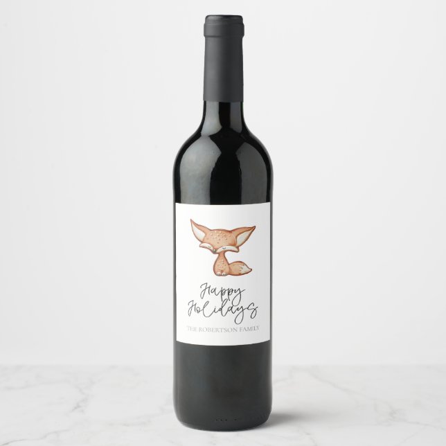 Etiqueta de botella de vino de Fox de Gingerbread  (Anverso)