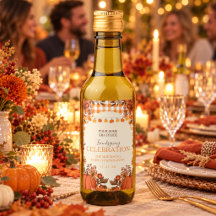 Etiqueta de botella de vino de Friendsgiving para