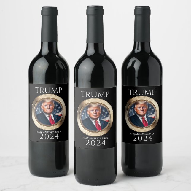 Etiqueta de botella de vino de la campaña Trump 20 (Botellas)