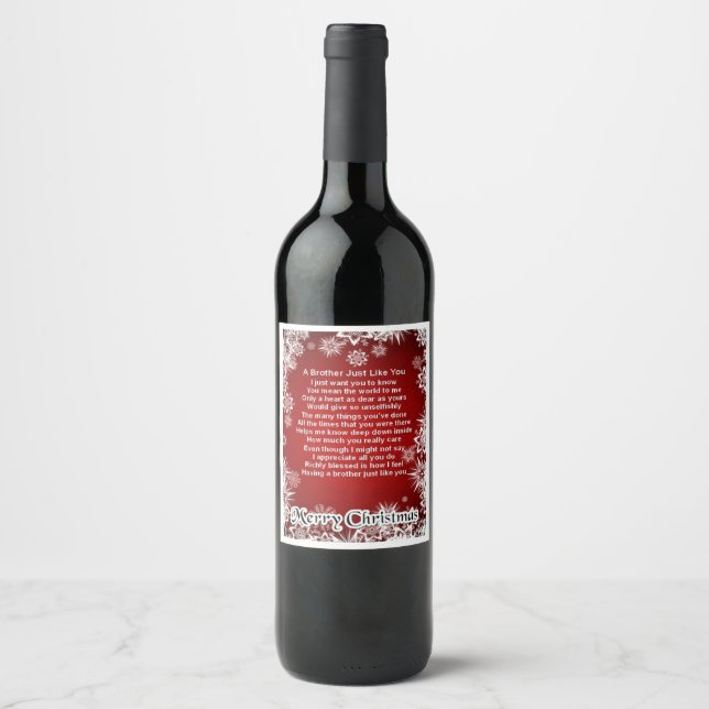 Etiqueta de botella de vino de navidad - Poema de  (Anverso)