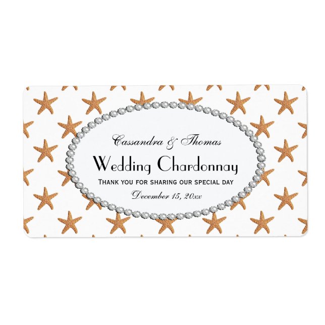 Etiqueta de botella de vino de Pearl 2 H (Frente)