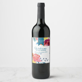 Etiqueta de botella de vino de verano brillante "B