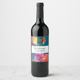Etiqueta de botella de vino de verano brillante "B