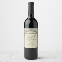 Etiqueta de Botella de Vino Dorado Vintage para Bo