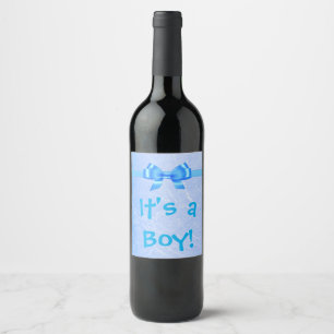 Etiqueta de botella de vino "It's a Boy"