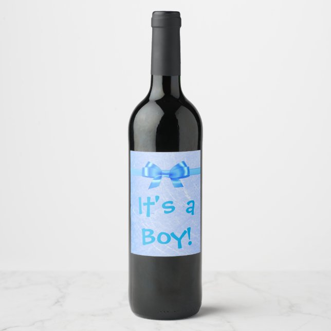 Etiqueta de botella de vino "It's a Boy" (Anverso)