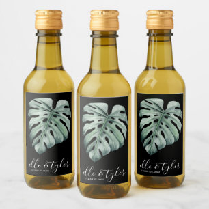 Etiqueta de botella de vino miniatura para boda co