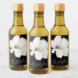 Etiqueta de botella de vino miniatura para boda fl