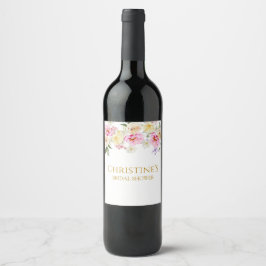 Etiqueta de botella de vino para desayuno nupcial