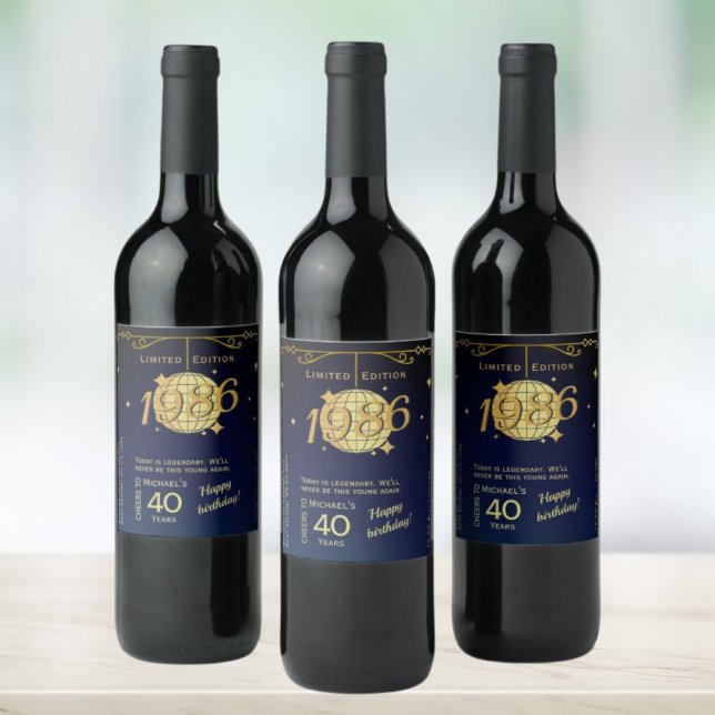 Etiqueta de botella de vino para fiesta de 40 cump (Subido por el creador)