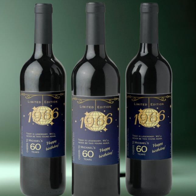 Etiqueta de botella de vino para fiesta de 60 cump (Subido por el creador)