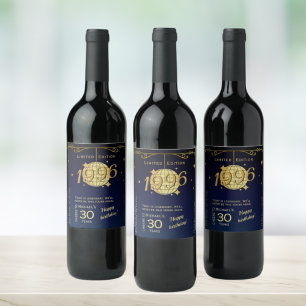 Etiqueta de botella de vino para fiesta de cumplea
