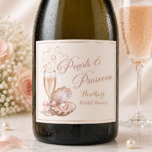 Etiqueta de Botella de Vino Perlas y Prosecco   Nu