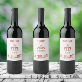 Etiqueta de botella de vino personalizada con dibu