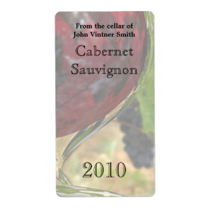 Etiqueta de botella de vino rojo